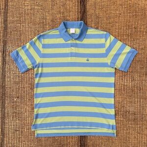 Vintage Brooks Brothers Polo. Green and blue stripes. Size medium.